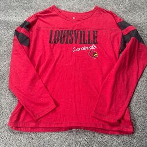 University of Louisville Women's Medium Colosseum Long Sleeve Red Shirt Cards